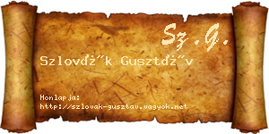 Szlovák Gusztáv névjegykártya