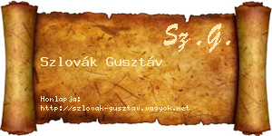 Szlovák Gusztáv névjegykártya
