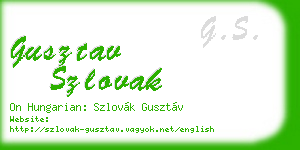 gusztav szlovak business card