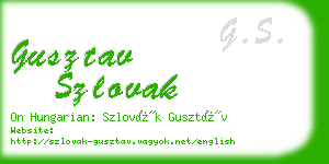 gusztav szlovak business card